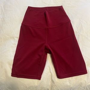 Magenta/maroon athleta biker shorts NWOT